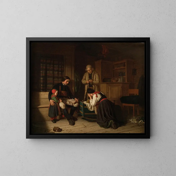 Der letzte Schlaf des kleinen - Amalia Lindegren — gerahmtes Bild an der Wand