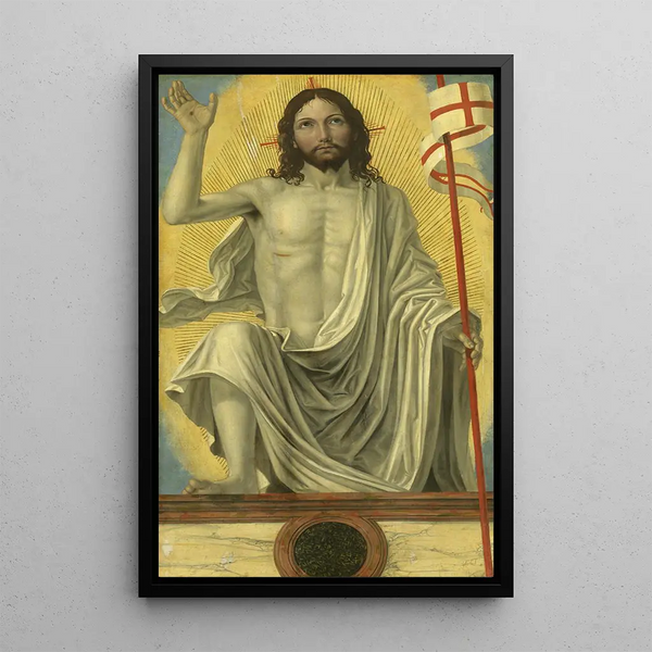 Das auferstandene Christus- Gemälde aus dem Grab - Ambrogio Bergognone — gerahmtes Bild an der Wand