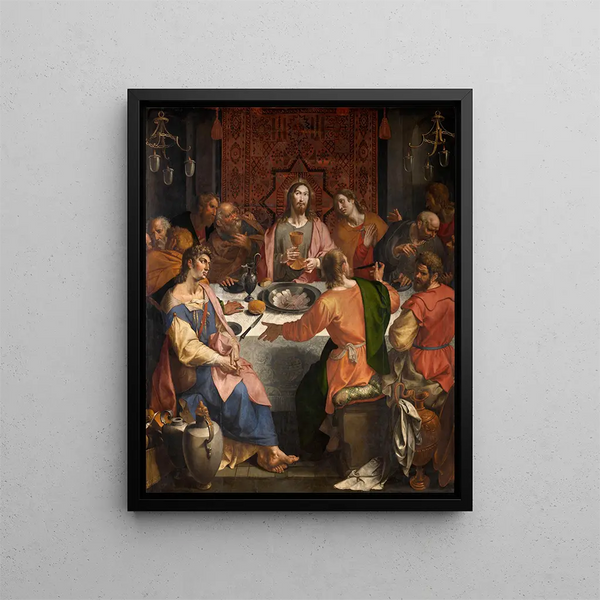 Das letzte Abendmahl - Ambrosius Francken I. — gerahmtes Bild an der Wand