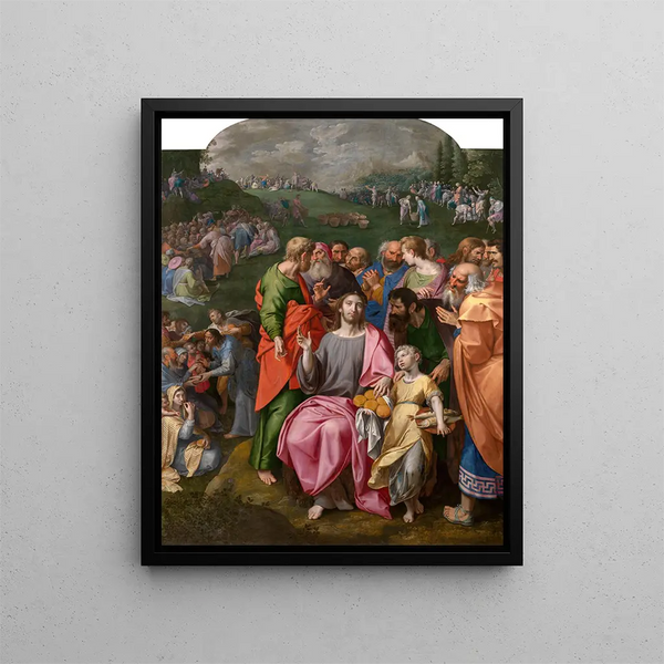 Die Vermehrung der Brote und Fische - Ambrosius Francken I. — gerahmtes Bild an der Wand