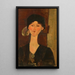Beatrice Hastings vor einer Tür - Amedeo Modigliani — gerahmtes Bild an der Wand