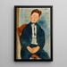 Junge im gestreiften Pullover - Amedeo Modigliani — gerahmtes Bild an der Wand