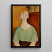 Mädchen in grüner Bluse - Amedeo Modigliani — gerahmtes Bild an der Wand