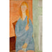 Reproduktion des Gemäldes Junge sitzende Mädchen mit geflochtenen Haaren, junges Mädchen in Blau - Amedeo Modigliani