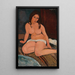 Nacktes Sitzen - Amedeo Modigliani — gerahmtes Bild an der Wand