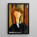 Junge Mann mit Kappe - Amedeo Modigliani — gerahmtes Bild an der Wand