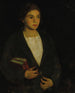 Portrait einer jungen Mädchen mit Büchern - Amerikanische Schule — Ansicht des Kunstwerks