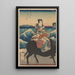 Reproduktion des Gemäldes Insel Enoshima Figur auf einem Ochsen Wellen - Andō Hiroshige