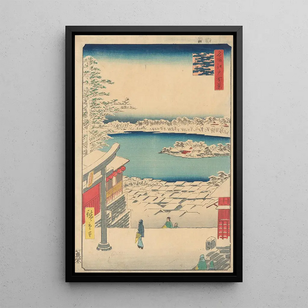 Insel im Schnee - Andō Hiroshige — gerahmtes Bild an der Wand