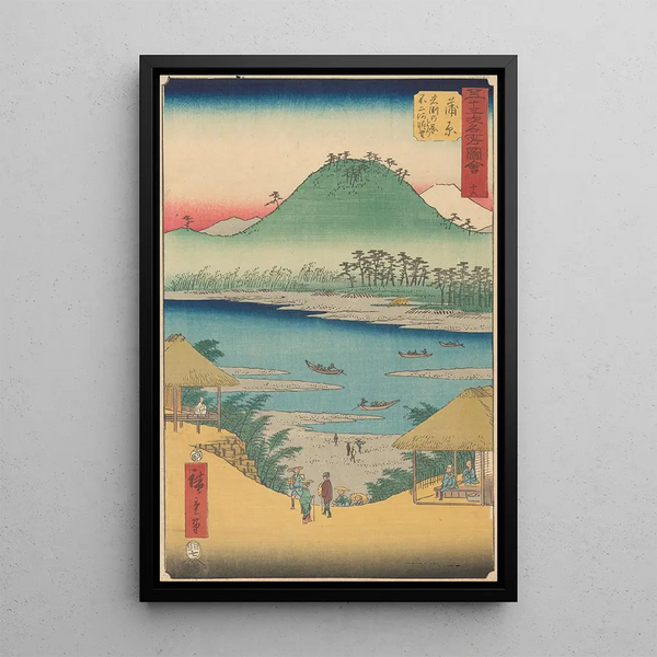 Kanbara - Andō Hiroshige — gerahmtes Bild an der Wand