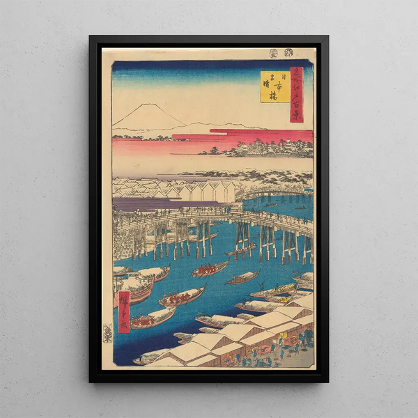 Nihonbashi Temps Clair après la Neige Nihonbashi Yukibare - Andō Hiroshige — gerahmtes Bild an der Wand