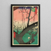 Garten der Pflaumenbäume Kameido - Andō Hiroshige — gerahmtes Bild an der Wand
