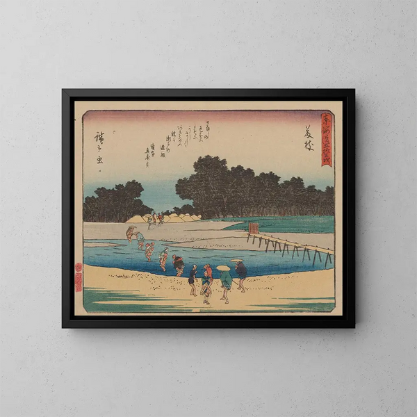 Tokaido gojusantsugi, planche 23 - Andō Hiroshige — gerahmtes Bild an der Wand