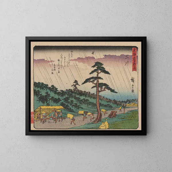 Tokaido gojusantsugi, planche 34 - Andō Hiroshige — gerahmtes Bild an der Wand