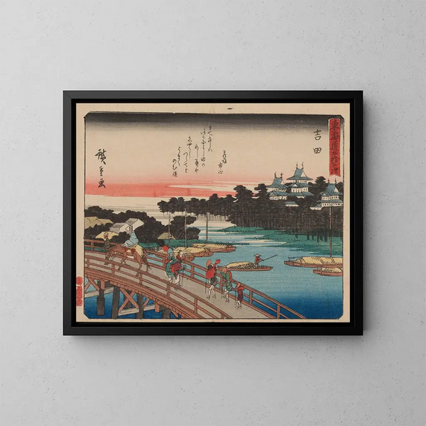 Tokaido gojusantsugi, planche 35 - Andō Hiroshige — gerahmtes Bild an der Wand