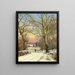 Wintertag im Nordenwald von Zeeland Ein Mann spaziert mit dem Hund - Anders Andersen-Lundby — gerahmtes Bild an der Wand