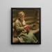 Mädchen aus Dalarna, die Kohl strickt - Anders Zorn — gerahmtes Bild an der Wand