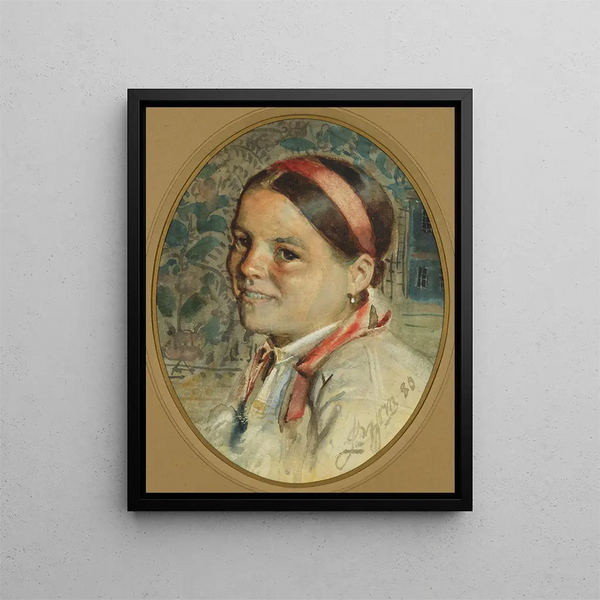 Kopf einer Frau - Anders Zorn — gerahmtes Bild an der Wand