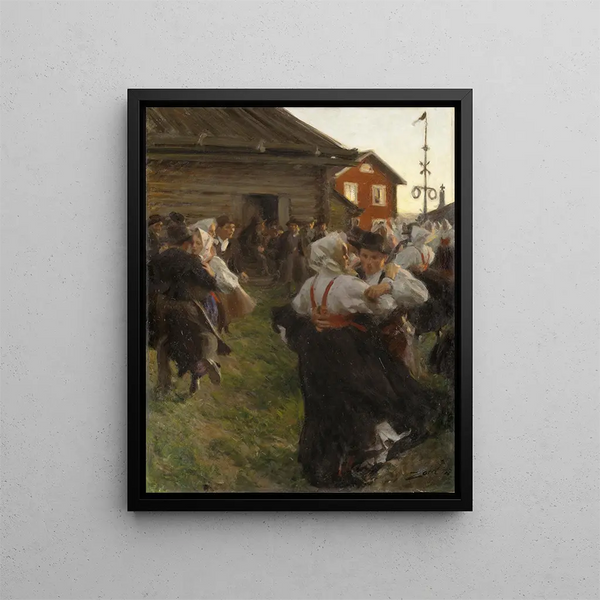 Tanz der Sommersonnenwende - Anders Zorn — gerahmtes Bild an der Wand