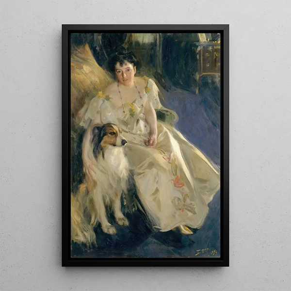 Mme Walter Rathbone Bacon Virginia Purdy Barker 1862-1919 - Anders Zorn — gerahmtes Bild an der Wand