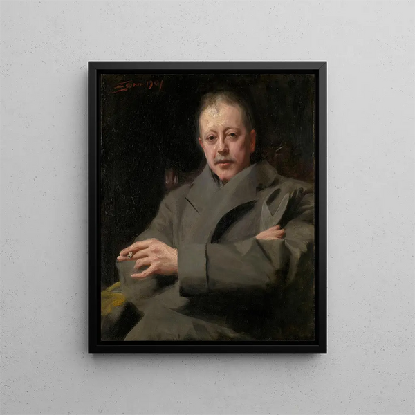Studie eines Männerporträts - Anders Zorn — gerahmtes Bild an der Wand