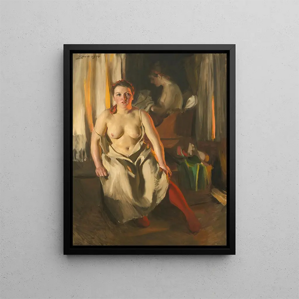 Rotes Bas-Gemälde - Anders Zorn — gerahmtes Bild an der Wand