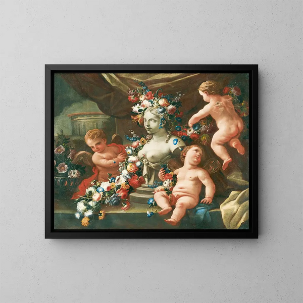 Allegorie der Skulptur - Andrea Belvedere — gerahmtes Bild an der Wand