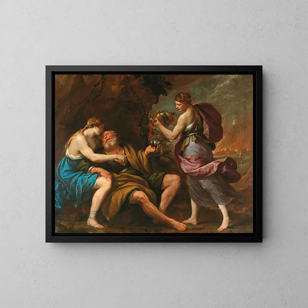 Lot et ses filles - Andrea Vaccaro — gerahmtes Bild an der Wand