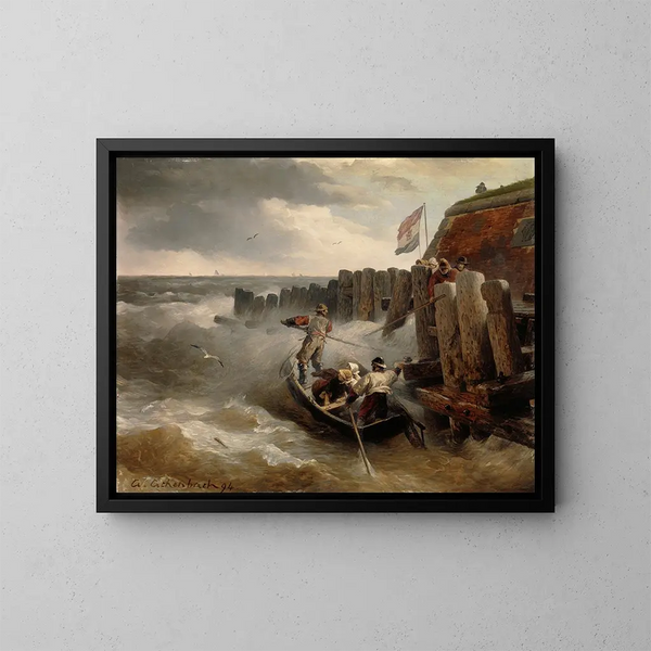 Meeres-Gemälde - Andreas Achenbach — gerahmtes Bild an der Wand