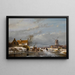 Winterlandschaft mit Schlittschuhläufern und einem Koek-en-zopie - Andreas Schelfhout — gerahmtes Bild an der Wand