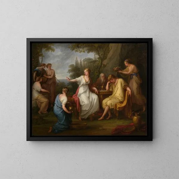 Der Kummer des Télémaque - Angelica Kauffman — gerahmtes Bild an der Wand