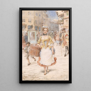 Angelo Trentin - Junge Frau mit Hutschachtel.webp