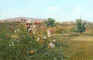 Angiolo Tommasi - Giardino con donna.webp