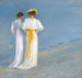 Anna Ancher und Marie Krøyer am Strand in Skagen - Peder Severin Krøyer — Ansicht des Kunstwerks