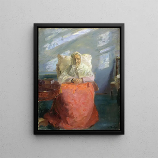 Anna Ancher - Mrs Ane Brndum in the blue room.webp