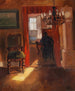 Innen-Gemälde Skagen mit einem Sonnenstreifen auf dem Boden - Anna Ancher — Ansicht des Kunstwerks