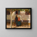 Frau von Skagen mit der kleinen Helga Ancher vor einem kalkweiß gestrichenen Haus unter der Sonne - Anna Ancher — gerahmtes Bild an der Wand