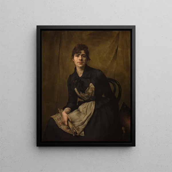 Selbstporträt mit einer Palette - Anna Bilińska-Bohdanowicz — gerahmtes Bild an der Wand