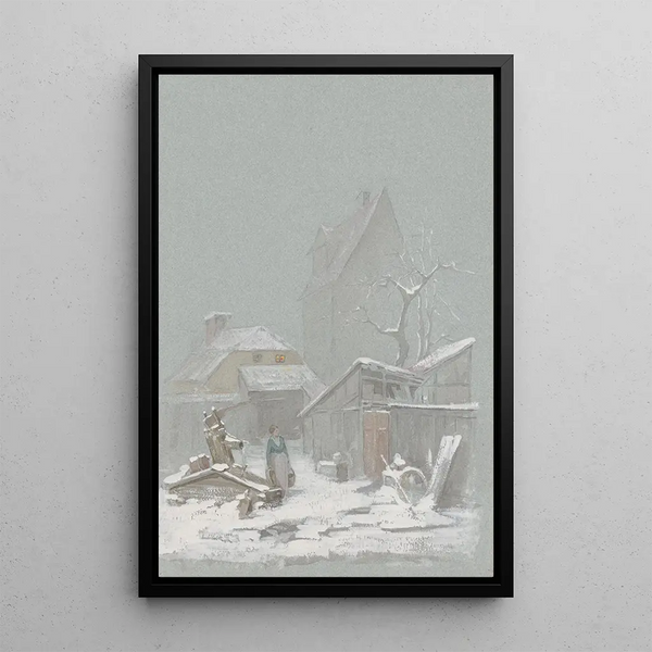 Schelfloo unter dem Schnee - Anna Nordlander — gerahmtes Bild an der Wand