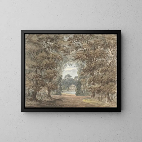 Tempel des Gartens von Wanstead Grove - Anne Rushout — gerahmtes Bild an der Wand