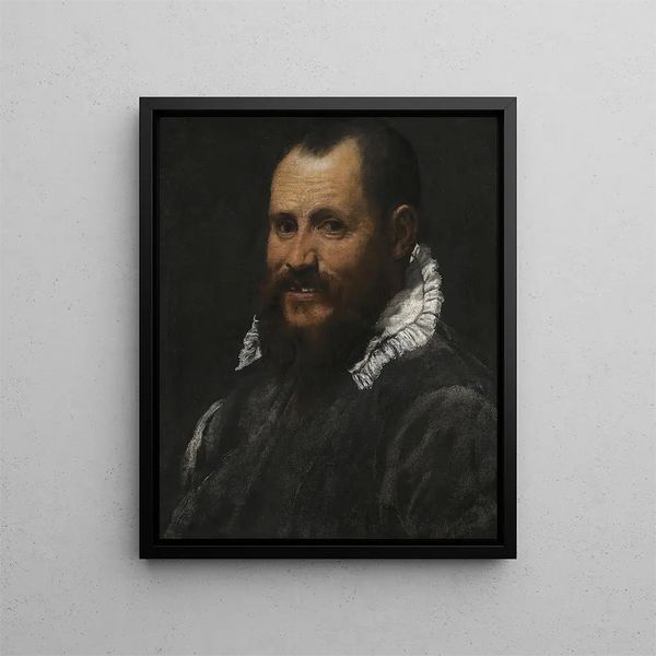 Portrait eines Mannes - Annibale Carracci — gerahmtes Bild an der Wand