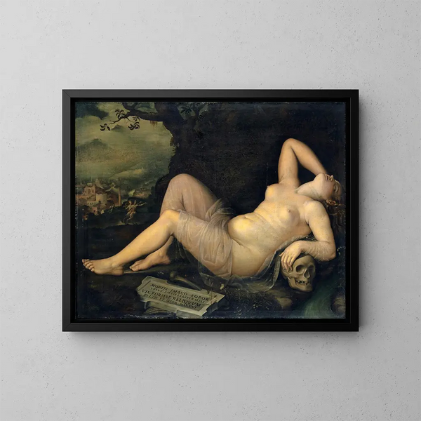 Schlafen, ein Bild des Todes - Annibale Carracci — gerahmtes Bild an der Wand