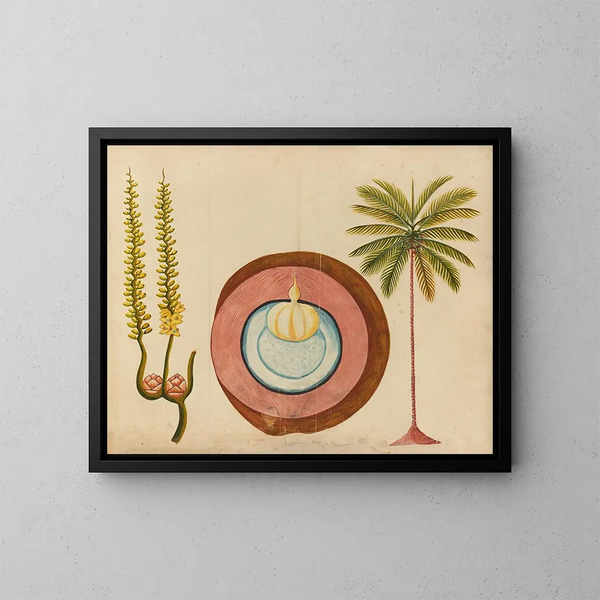 Asiatisches Obst- und Blumen-Aquarell-Album Gemälde Pl04 - Anonym — gerahmtes Bild an der Wand