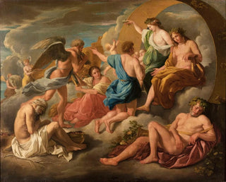 Apollon, der seinen Wagen an Phaéton anpasst - Anonym — Ansicht des Kunstwerks