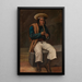 Indien bolivianischer Musiker mit Quena - Anonym — gerahmtes Bild an der Wand
