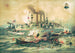 Zerstörung der Flotte des Admirals Cervera in Santiago de Cuba am 3. Juli 1898 - Anonym — Ansicht des Kunstwerks