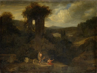 Anonymous - Landscape with the Remains of a Temple and Fischermen and River.webp