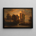 Landschaft von Laxenburg im Mondlicht - Anonym — gerahmtes Bild an der Wand