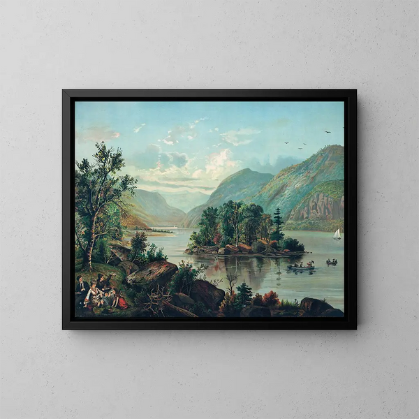 Picknick am See George - Anonym — gerahmtes Bild an der Wand