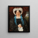Portrait einer Dame mit einer Spitzenmütze im Hintergrund, Schloss Artstetten - Anonym — gerahmtes Bild an der Wand